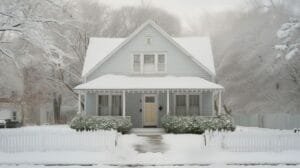 snow covered home in winter